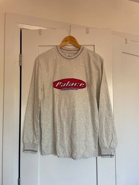 PALACE Cream Long Sleeve Tee with Black Logo